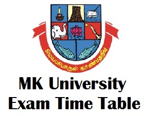 Madurai Kamaraj University Distance Education Time Table 2017