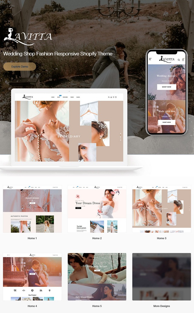 Wedding Shop Fashion Responsive Website Theme 