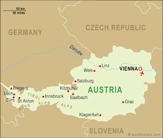 Mappa di Austria Regione