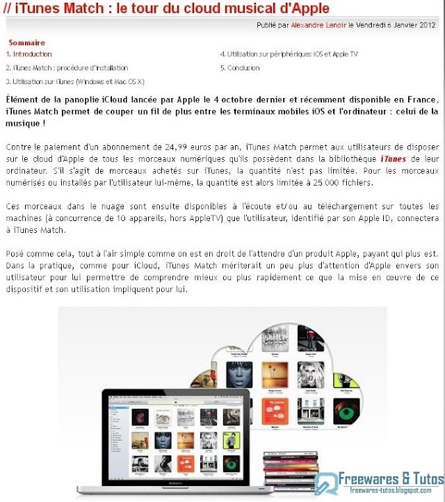 Le site du jour : guide d'iTunes Match