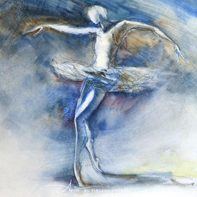 à petits pas peinture agnes au pinceau dansant danse alizarines 2017 aquarelle