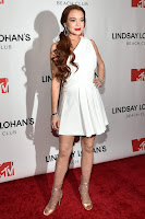 Lindsay Lohan Hot Pic in White Mini Dress