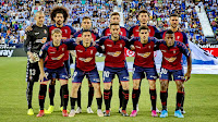 CLUB ATLÉTICO OSASUNA DE PAMPLONA. Temporada 2019-20. Rubén, Aridane, Robert Ibáñez, Jon Moncayola, David García y Oier Sanjurjo; Darko Brasanac, Chimy Ávila, Roberto Torres, Nacho Vidal y Estupiñán. C. D. LEGANÉS 0 C. ATLÉTICO OSASUNA 1 (Chimy Ávila). 17/08/2019. Campeonato de Liga de 1ª División, jornada 1. Leganés, Madrid, estadio de Butarque.