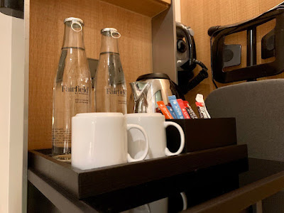 Coffee amenities at beverage area