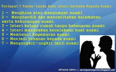 SETULUS CINTA Terdapat 7 Tanda tanda Awal Isteri 