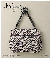 Miche Bag Jocelynne Prima Shell, White and Purple Zebra Purse