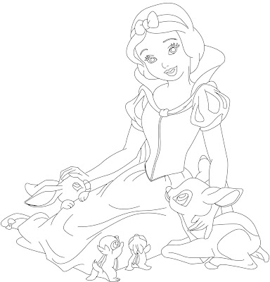 Love Coloring Pages on Love Snow White S Hair Bow  And I Think The Animals Cuteness Factor