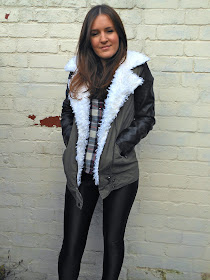 Missguided leather Sleeve khaki Jacket blog