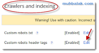 Cara mengatur Custom robots header tags blogger yang baik