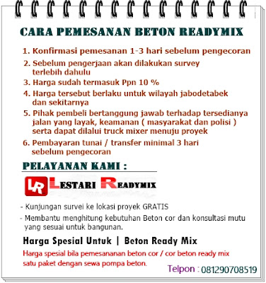 CARA PEMESANAN BETON READYMIX