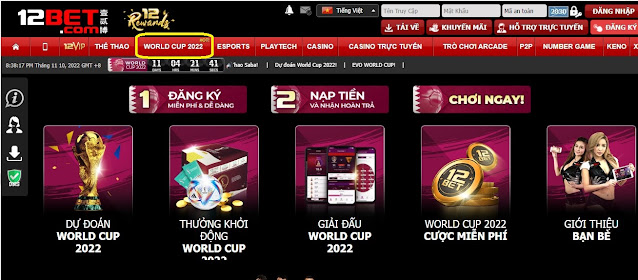 5 Chương trình thưởng đặc biệt mùa World Cup tại 12BET Wc