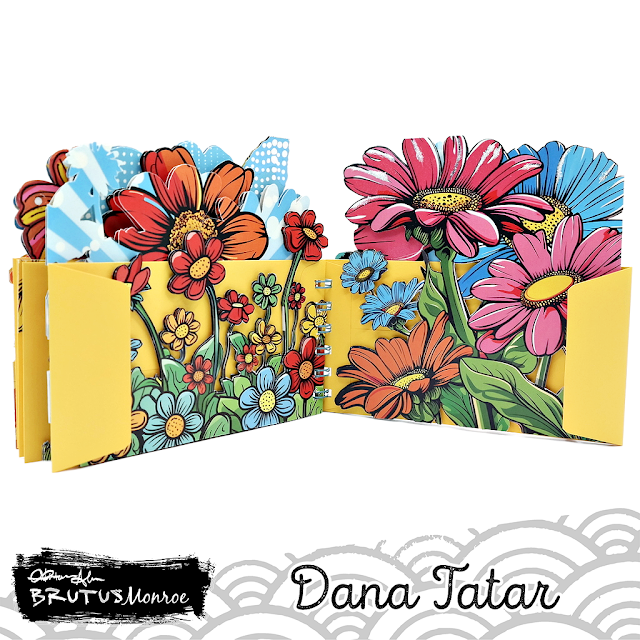 Colorful Spring floral envelope album featuring layered vibrant, pop-inspired flowers. Let your imagination bloom with this playful paper collection.