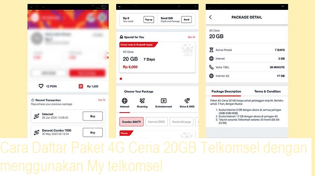 Cara Daftar Paket 4G Ceria 20GB Telkomsel