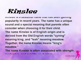 meaning of the name "Kinslee"