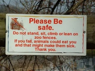 funny zoo sign