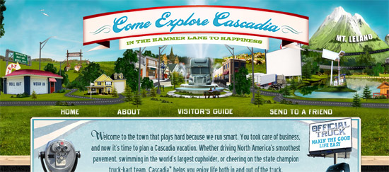 Visit Cascadia - Inspiring cityscape in web design example