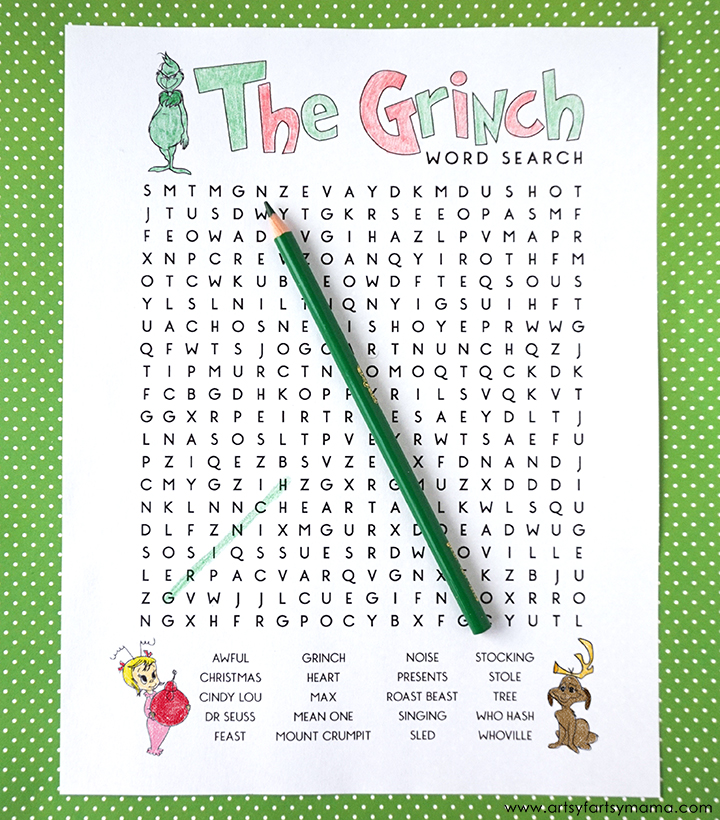 Free Printable Grinch Word Search