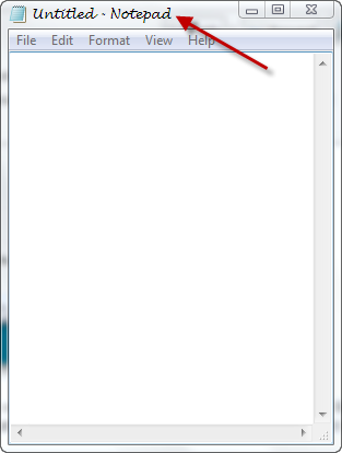 notepad Mengubah Font Title bar dengan Font lain pada Windows 7