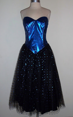 Vintage Prom Dress on 80s Vintage Metallic Royal Blue Strapless Prom Dress By Zum Zum Size S