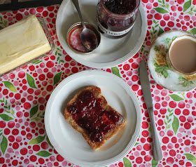 Food Lust People Love: Cherry lemon jam is made with juicy summer cherries and fresh lemon, cooked down with lemon zest and sugar. It's the perfect jammy marriage of sweet and sharp, as delicious on a piece of buttered toast as spooned over cold vanilla ice cream or stirred into a pot of natural yogurt.