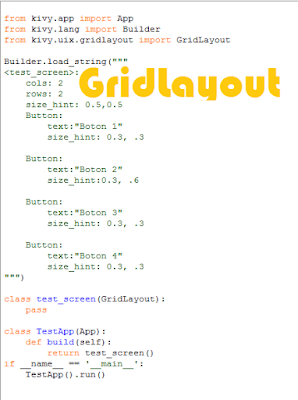 codigo para aprender a usar el GridLayout en kivy