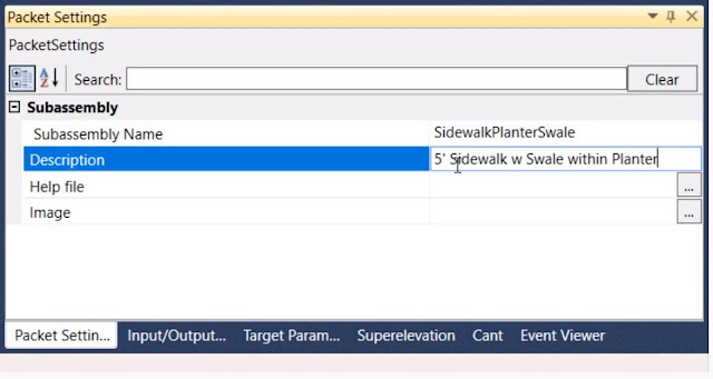 Subassembly Composer Packet Settings