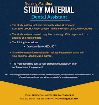 DENTAL ASSISTANT STUDY MATERIAL
