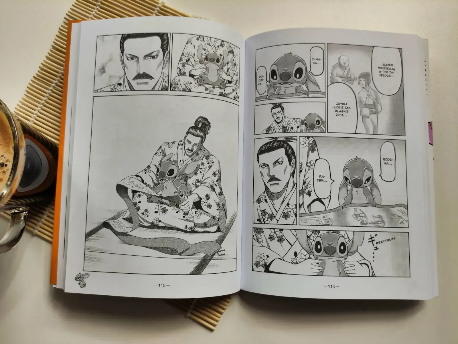 Các trang của truyện tranh Samurai và Stitch đề cập đến hoạt hình Lilo và Stitch của O-hana
