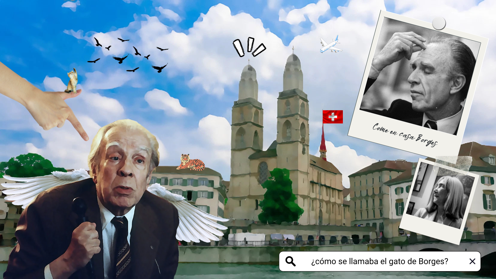 Borges final, collage por Leandro Forti