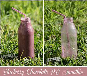 Blueberry Cocoa Peanut Butter Smoothie - Gluten Free, Vegan, Healthy