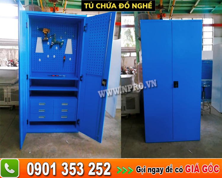 Tủ chứa đồ nghề vật tư nhà xưởng 2 cánh