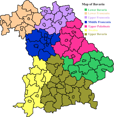 Baviera Mapa de Ciudades