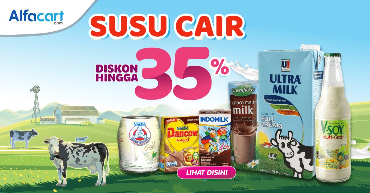 Alfamart - Promo Susu Cair Bisa Diskon s.d 35% di Alfacart