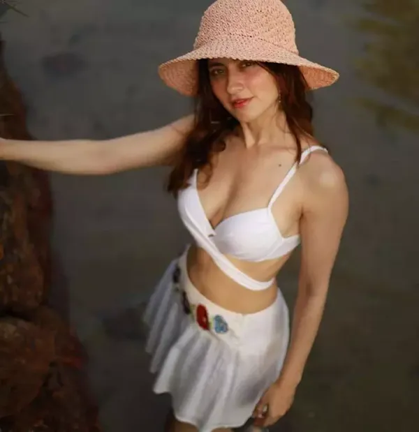 sanjeeda shaikh white bikini indian actress