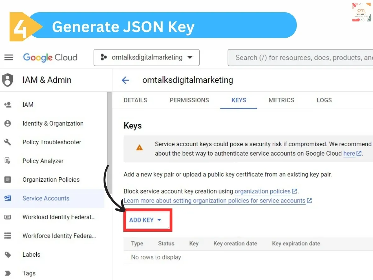 Generate JSON Key 2