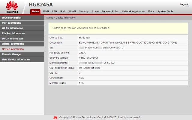 Masuk Ke Menu WLAN Modem Huawei