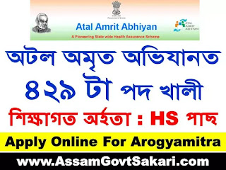 Atal Amrit Abhiyan Society Assam Recruitment 2020