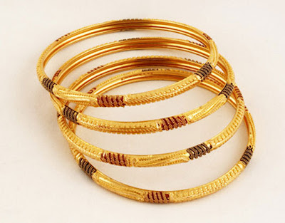 Stylish Gold Bangles Designs 2012