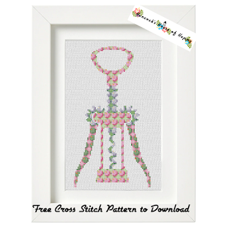 Beautiful Floral Corkscrew Cross Stitch Silhouette Pattern