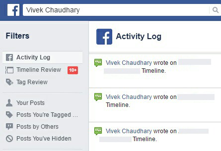 Activity log