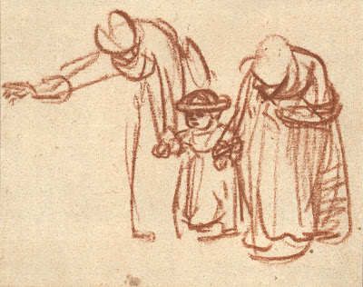 Rembrandt's Drawing of a Child Learning to Walk