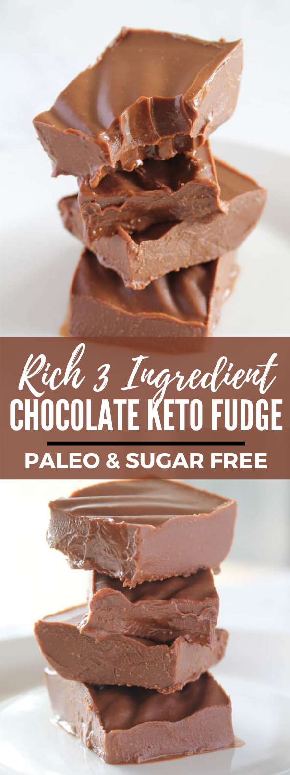 Rich 3 Ingredient Chocolate Keto Fudge (Paleo & Vegan) #healthy #diet