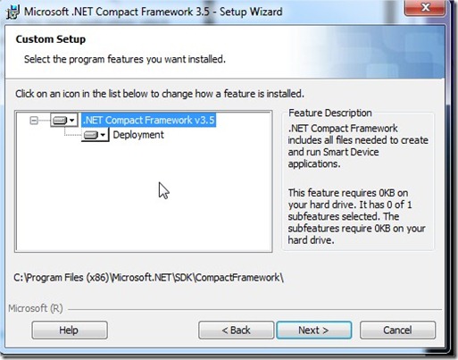 Microsoft .NET Compact Framework 3.5 - Setup Wizard