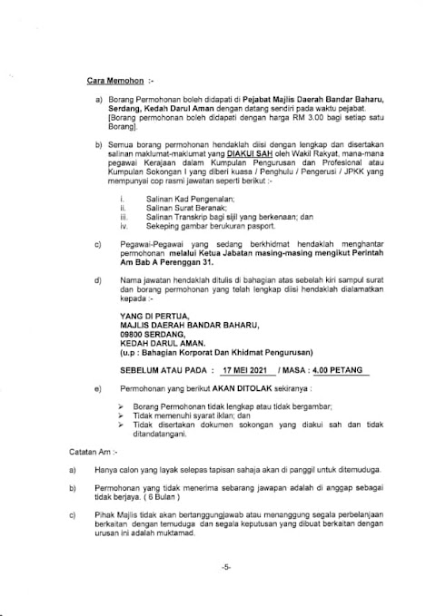 contoh surat permohonan jawatan kosong melalui ketua jabatan