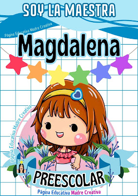 Cartel de Maestra Magdalena de nivel Preescolar