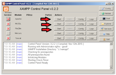 XAMPP Control Panel XAMPP Control Panel