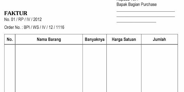 Contoh Faktur, Surat Jalan dan Kwitansi