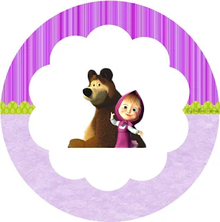 Masha and the Bear Toppers or Free Printable Candy Bar Labels.