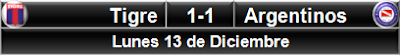 Tigre 1-1 Argentinos Jrs.