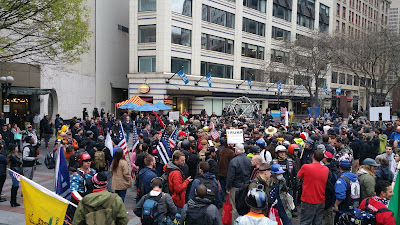 Many turned out for the Seattle "May Day" event on 5/1/2017